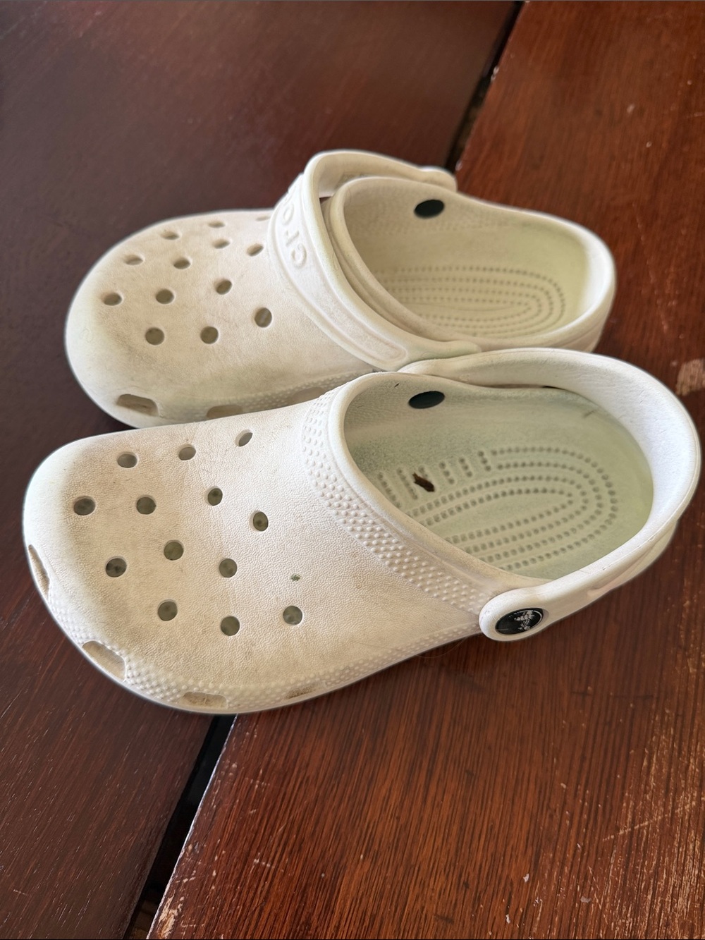 CROCS Kids White Classic Clog with Heel Strap